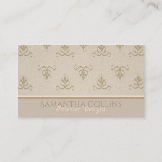 Elegantes Vintages Muster Beige Brown Visitenkarte (Vorderseite)