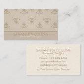 Elegantes Vintages Muster Beige Brown Visitenkarte (Vorne/Hinten)