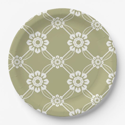 Elegantes Vintages Muster Pappteller (Vorderseite)