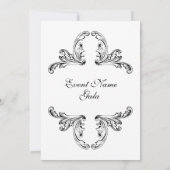 Elegantes Vintages Ornament Einladung (Rückseite)