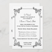 Elegantes Vintages Ornament Einladung (Vorne/Hinten)