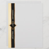 Elegantes Vintages Papier Briefbogen (Vorne/Hinten)