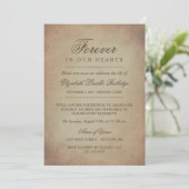 Elegantes Vintages Papier - für immer im Herzen Einladung (Stehend Vorderseite)