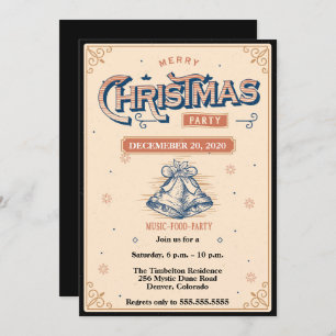 Elegantes Vintages Party für Weihnachtsgestaltung Einladung