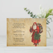 Elegantes Vintages Party für Weihnachtsgestaltung Einladung (Stehend Vorderseite)