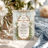 Elegantes Vintages Pearl Brautparty Einladung