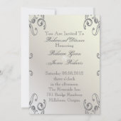 elegantes Vintages Pfauenessen Probe Einladung (Rückseite)