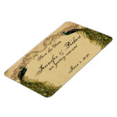 Elegantes Vintages Pfauenpfauen Hochzeit Sichern S Magnet (Linke Seite)