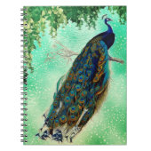 Elegantes Vintages Pfauenwerk Notizblock (Vorderseite)