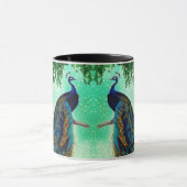 Elegantes Vintages Pfauenwerk Tasse (Zentrum)