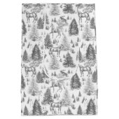 Elegantes Vintages Pferd im Schneewaldtoil Mittlere Geschenktüte (Rückseite)