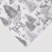 Elegantes Vintages Pferd im Schneewaldtoil Seidenpapier (Detail)