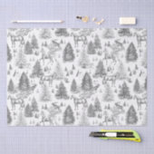 Elegantes Vintages Pferd im Schneewaldtoil Seidenpapier (Handwerk)