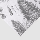 Elegantes Vintages Pferd im Schneewaldtoil Seidenpapier (Detail)