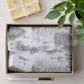 Elegantes Vintages Pferd im Schneewaldtoil Seidenpapier (Geschenk)