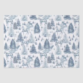 Elegantes Vintages Pferd im Schneewaldtoil Seidenpapier