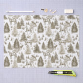 Elegantes Vintages Pferd im Schneewaldtoil Seidenpapier (Handwerk)