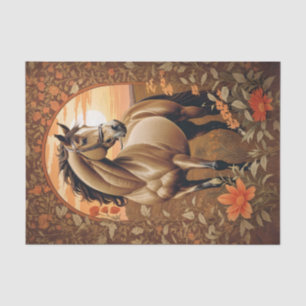 Elegantes Vintages Pferd nach Sonnenuntergang Seidenpapier