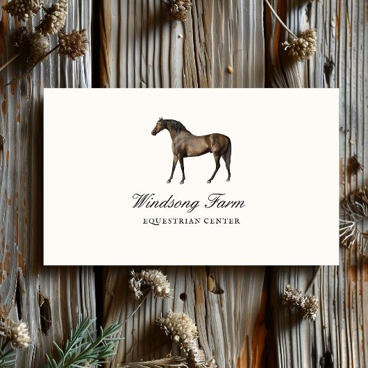 Elegantes Vintages Pferd Visitenkarte