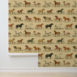 Elegantes Vintages Pferdegeflecht auf Beige Tapete