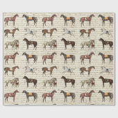 Elegantes Vintages Pferdeschlittenschreiben Geschenkpapier (Flach)