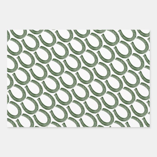 Elegantes Vintages Pferdeshoe Geschenkpapier Set (Vorderseite 3)