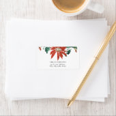 Elegantes Vintages Poinsettia Blume Kleider-Label Adressaufkleber (Insitu)