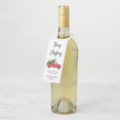 Elegantes Vintages Red Truck Weihnachts-Party Flaschenanhänger (Angewinkelt)