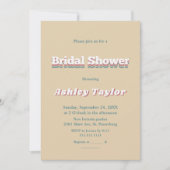 Elegantes Vintages Retro 70er Groovy Brautparty Einladung (Vorderseite)