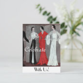 Elegantes Vintages Retro Art Deco Party Einladung (Stehend Vorderseite)