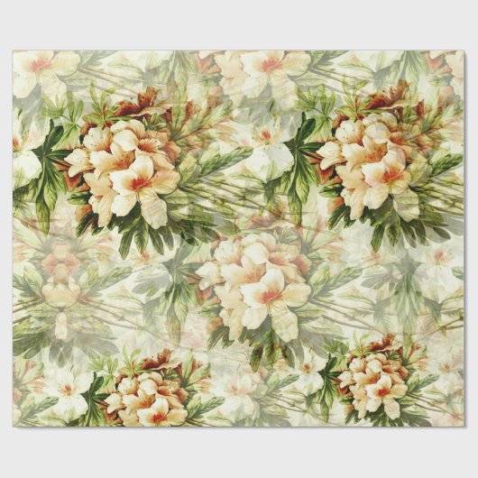 Elegantes Vintages Retro Weißes Blumengebäck Geschenkpapier (Flach)