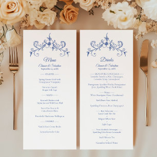 Elegantes Vintages Romance Blue Food and Drinks Me Programm