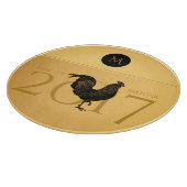 Elegantes Vintages Rooster-Jahr 2017 Schneidebrett (Ecke)