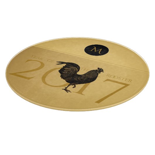Elegantes Vintages Rooster-Jahr 2017 Schneidebrett (Ecke)