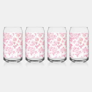 Elegantes Vintages Rosa, botanisch-floral Dosenglas