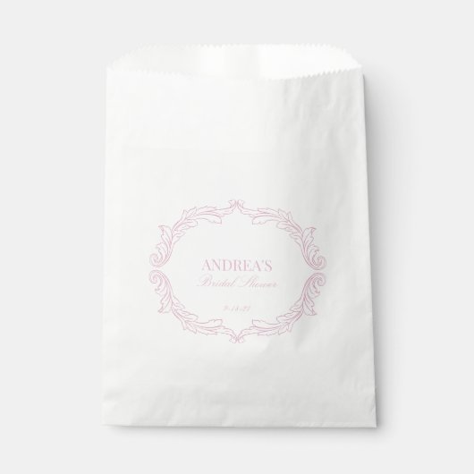 Elegantes Vintages rosa Brautparty Geschenktütchen (Vorderseite)