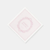 Elegantes Vintages rosa Brautparty Serviette (Ecke)