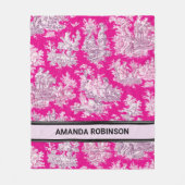 Elegantes Vintages Rosa Magenta Fleecedecke (Vorderseite)