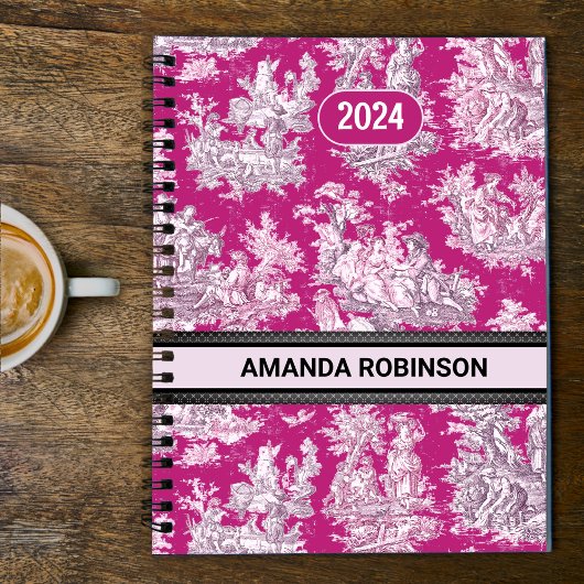 Elegantes Vintages Rosa Magenta Planer