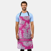 Elegantes Vintages Rosa Magenta Schürze (Getragen)