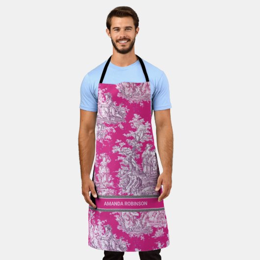 Elegantes Vintages Rosa Magenta Schürze (Getragen)