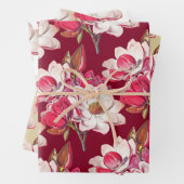 Elegantes Vintages Rosa Magnolia Geschenkpapier Set (Beispiel)