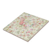 Elegantes Vintages rosa Pastellblumenmuster Fliese (Seite)