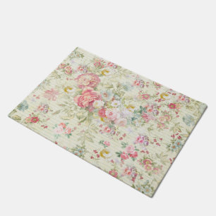 elegantes Vintages rosa Pastellblumenmuster Fußmatte