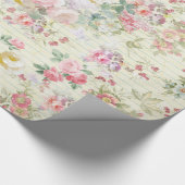 elegantes Vintages rosa Pastellblumenmuster Geschenkpapier (Ecke)