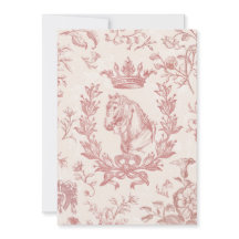 Elegantes Vintages Rosa Pferd Wappen Laurel