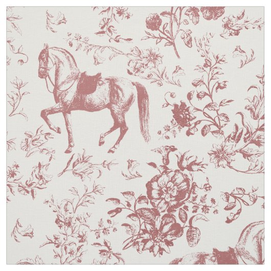 Elegantes Vintages Rosa Rotes Pferd Stoff (Muster)