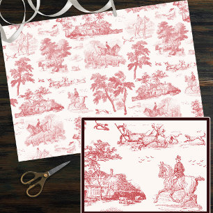 Elegantes Vintages Rosa Rotes Pferdejagdhaus Seidenpapier