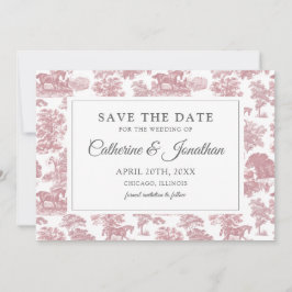 Elegantes Vintages Rosa Save The Date
