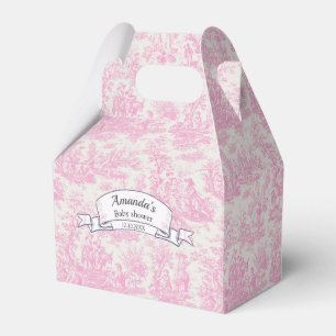 Elegantes Vintages Rosa-Toile de jouy Monogramm Geschenkschachtel